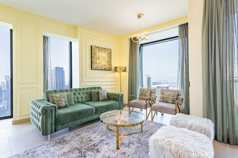 Living area 2, Burj Vista 3 Bedroom with Burj View 5406, Dubai