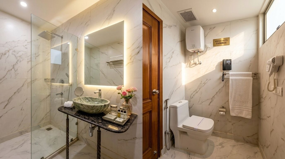 Bathroom 4, Airport Hotel Tashree, Delhi