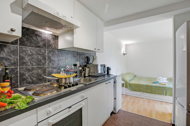 Private kitchen 4, Studio W/panoramic View, Shared Pool, Garden & Terrace, Lugano