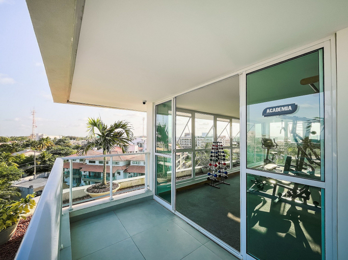 Gym, Flat com piscina privativa a beira mar, Ipojuca