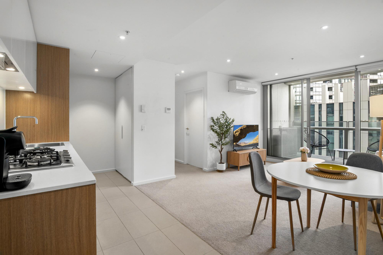Separate living room 3, Marina-View 1-Bed Apartment in Docklands, Melbourne