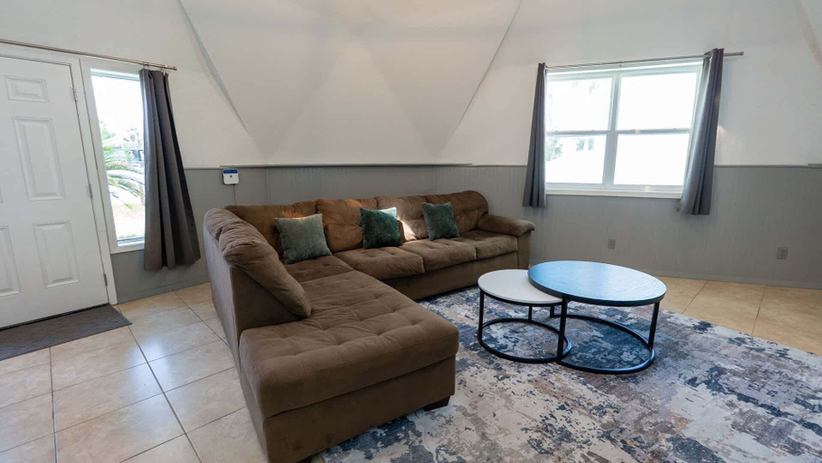 Living area 3, Unique Geodome - Half Block To Beach 2 Bedroom Home, Cameron