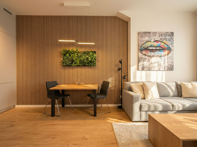 Living room 3, 8-Min to Airport 1BR & 1LR Flat, Bratislava