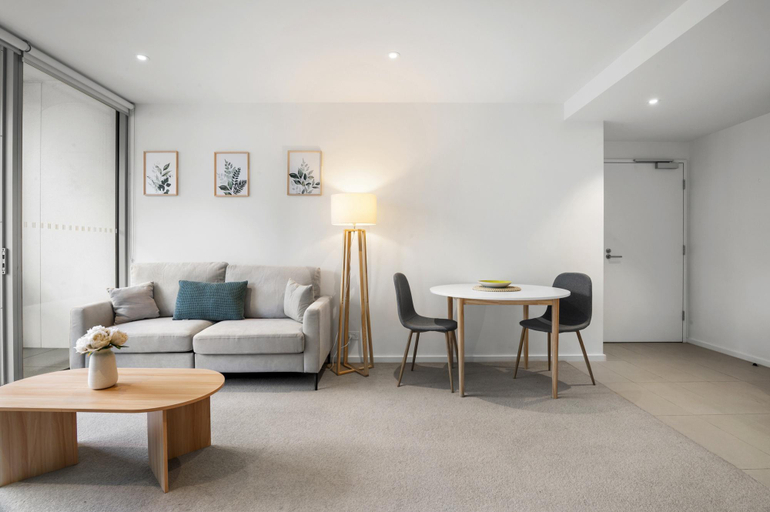 Separate living room 2, Marina-View 1-Bed Apartment in Docklands, Melbourne