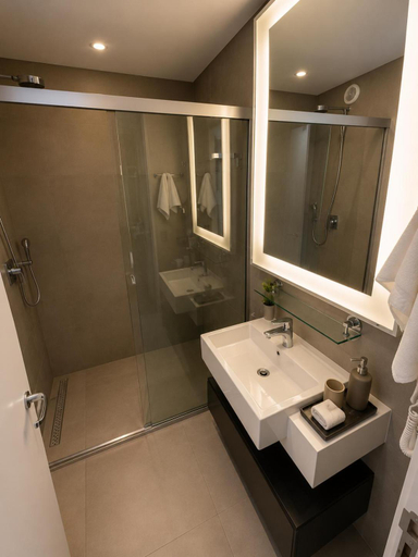 Bathroom, Lapidare Flat Alpha Stay ate 4 Pessoas, Barueri