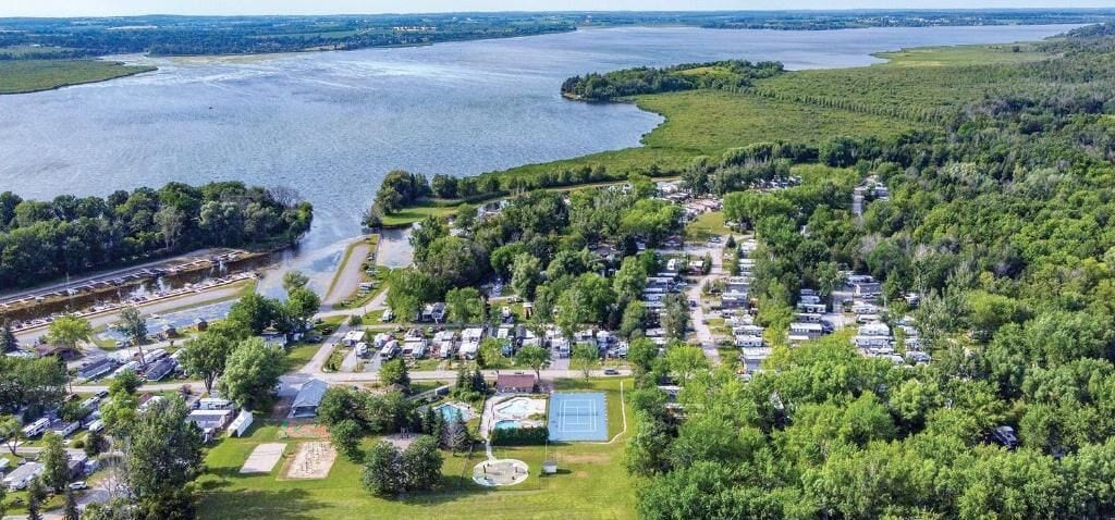 Aerial view, Scugog Landing RV Resort, Durham