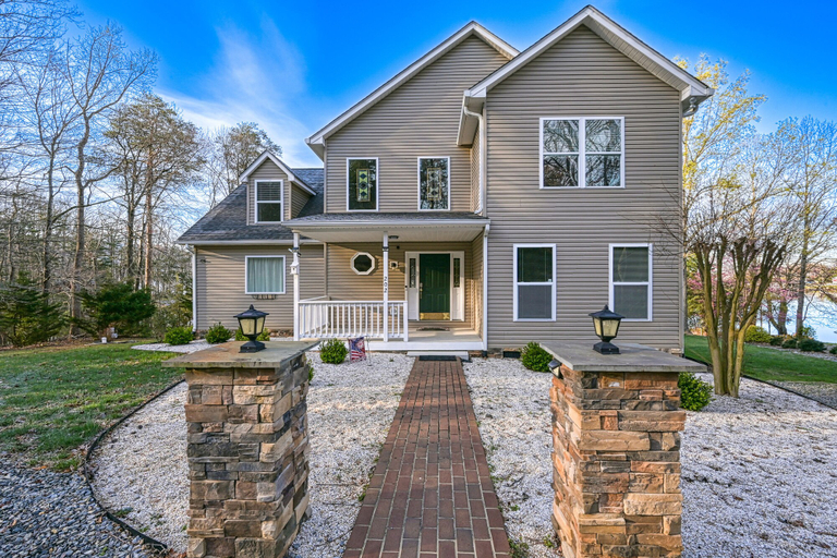 Exterior 3, Doc Side - Serene Lakefront Home With Dock, hot Tub, Pool Table & Beautiful Views, Bedford