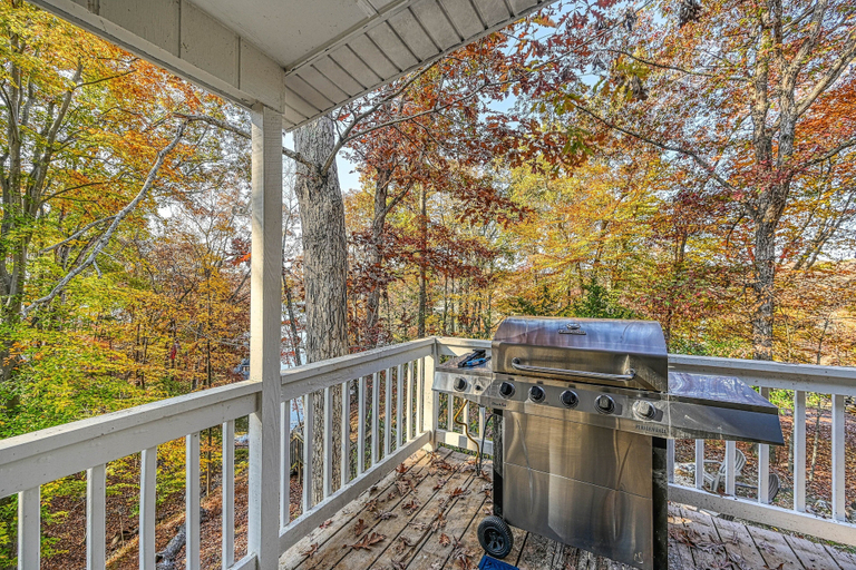 BBQ/picnic area, SML Ski School - Pet Friendly Lake Lodge With Waterfront Deck, Firepit, & Game Room, Bedford