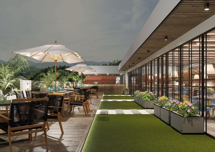 Outdoor dining, GK Sarovar Portico Dharamshala, Kangra