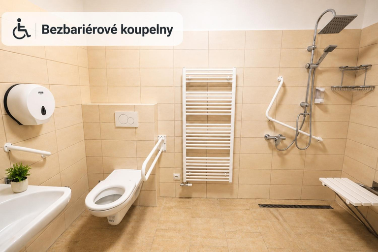 Bathroom, Penzion V Podzamci - bezbarierove apartmany v centru Trebone, Jindřichův Hradec