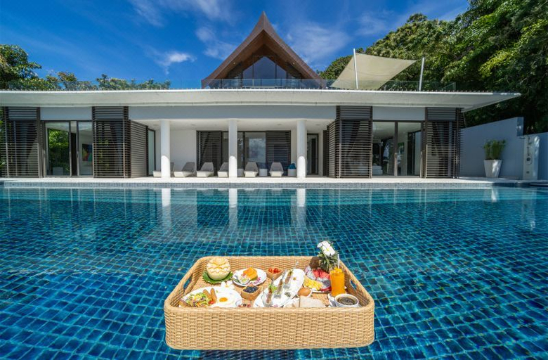 室外���泳池, 6BR Oceanfront Luxury Villa 30m Infinity Pool Villa Serenity Warm Plus, Phuket Island