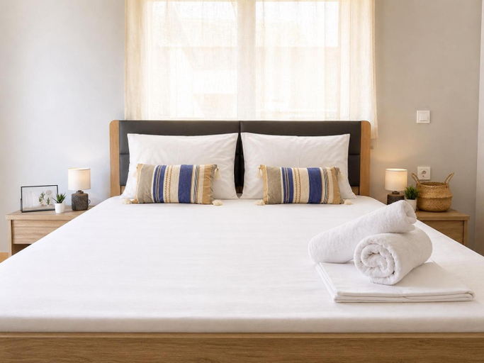 Bedroom, Cozy Stay, Steps from the Beach - El Greco Apartments No 5, South Aegean