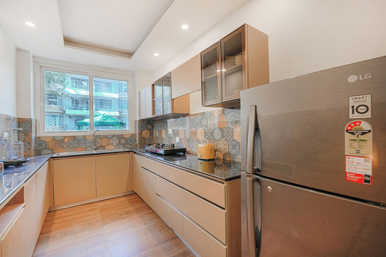Private kitchen 4, Alaya Stays Pinnacle 3BHK Apartment, Solan