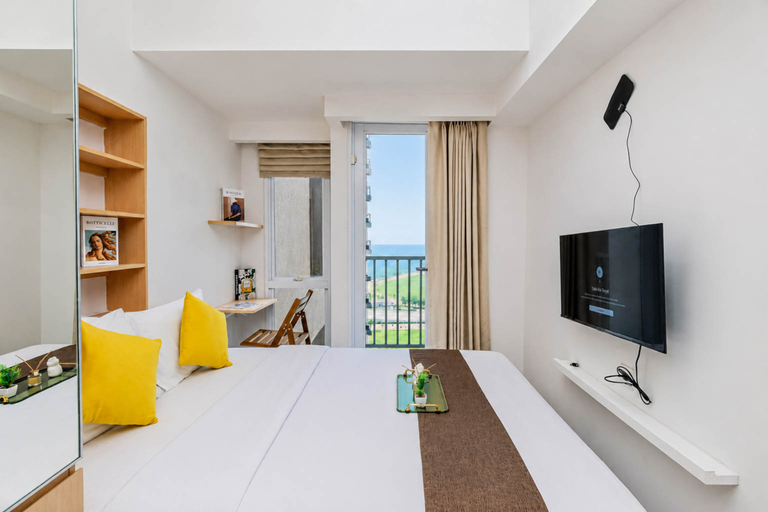 Bedroom 3, Minimalist Studio Apartment for 2 Pax at Tokyo Riverside PIK 2 By Travelio, Tangerang