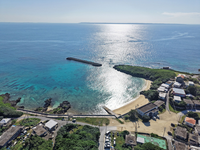 Aerial view, Bougainvillea, Miyakojima