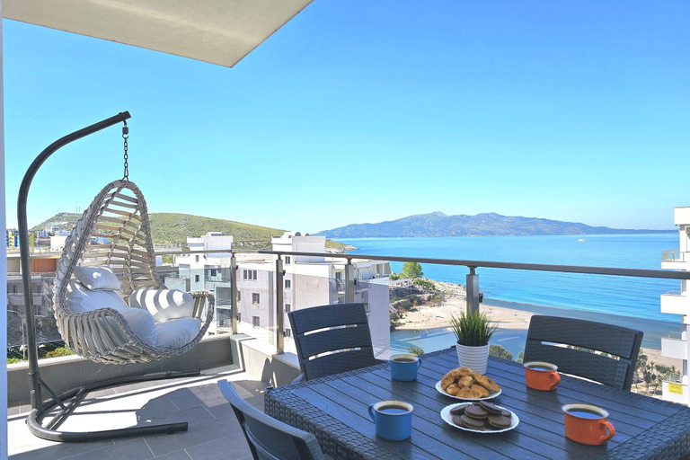 Outdoor dining 4, Christine Sunny Corner 004 /w Sea View Balcony, Sarandës