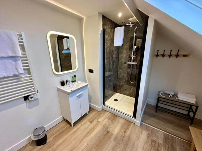 Bathroom, Logis Hotel-restaurant Le Grand Cerf, Mayenne