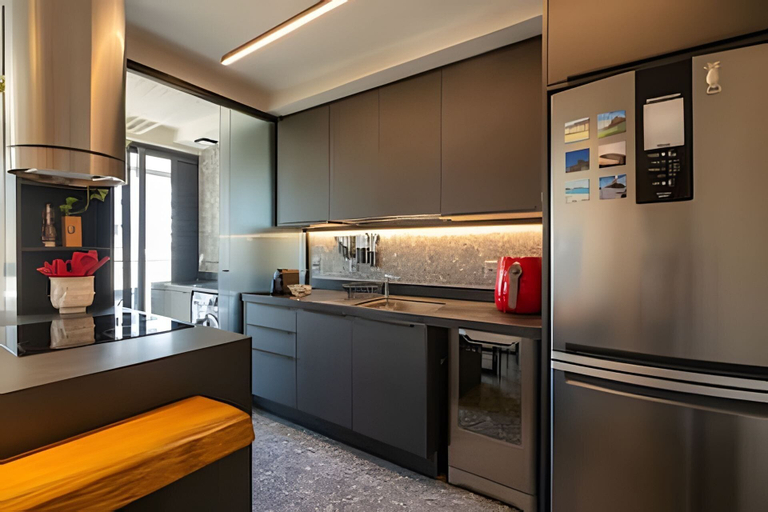 Private kitchen 5, Gávea | 1 quarto, vista Cristo, prédio com infra - por Casapē Rio, Rio de Janeiro