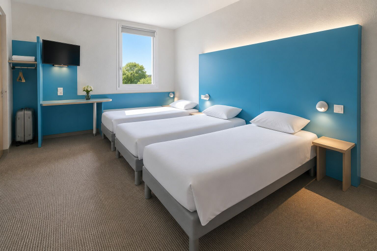 Bedroom 3, First Inn Hotel Les Ulis, Essonne