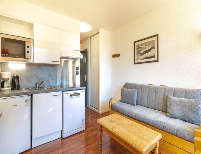 Private kitchen, Family Studio in Les Deux Alpes, Isère