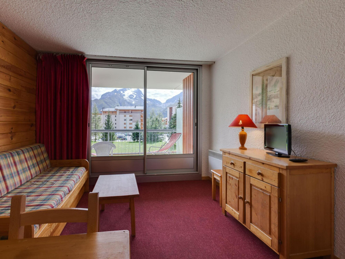 Living room, 1 BR Apartment for 6 in Les Deux Alpes, Isère