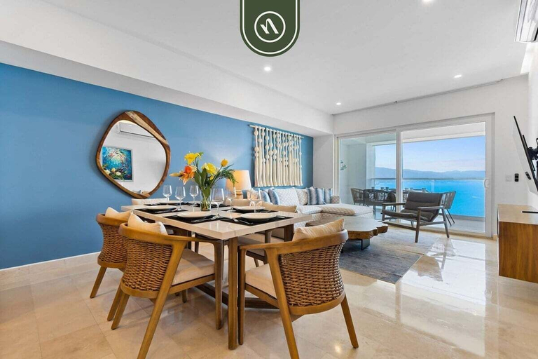 Dining 4, Oceanfront 3 BR Condo With Private Beach - Pools, Puerto Vallarta