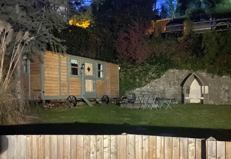 Property grounds, Riverside Retreats Shepherds Hut in Newtown Wales, Powys