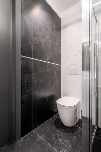 Bathroom 2, Forest view front line apartment on Dzintaru avenue, Riga