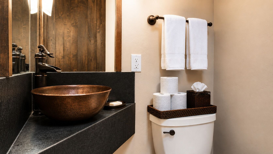 Bathroom, 3 Kings Mountain Vista 2 Bedroom Home by RedAwning, Summit