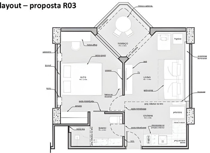Floor plan, ARK Houses - Flat Luxo Vista-Mar c/ Piscina na Cobertura, Santos