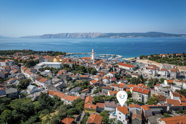 Aerial view, Pool House Old Town, Novi Vinodolski