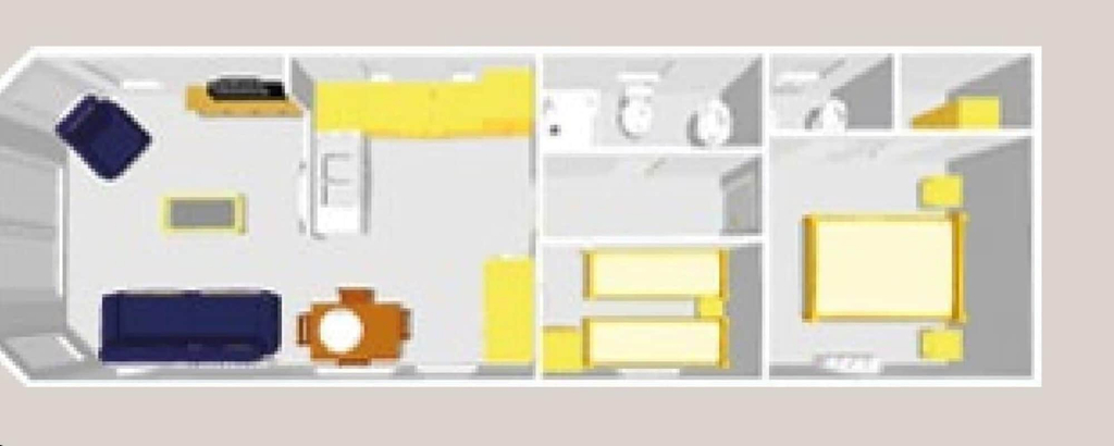 Floor plan, Static Caravan 2 Bed Sleeps 6 Overlooking Water, Northamptonshire