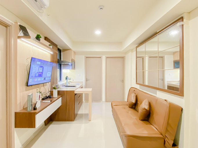 Living Room 4, Great Choice 2BR at Apartment Meikarta District 2 By Travelio, Cikarang