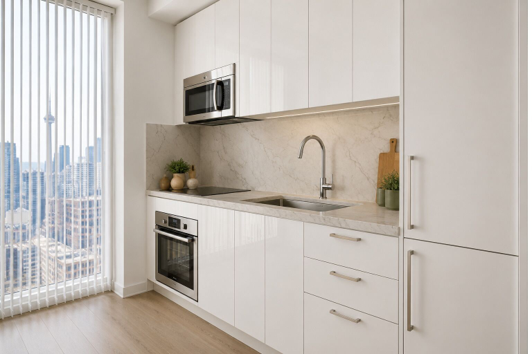 Private kitchen, Front West Urban Stay, Toronto