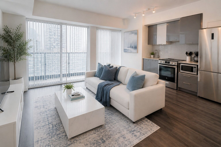 Living area 3, Linden & Cove Stay, Toronto