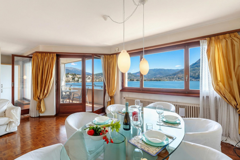 Dining, Comfort Holiday In Paradiso With Lake Lugano View, Lugano