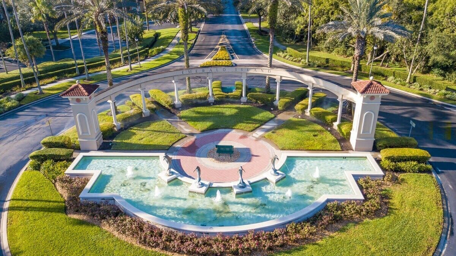 Aerial view, Emerald Island Townhouse With Pool & Fast Wifi, Osceola