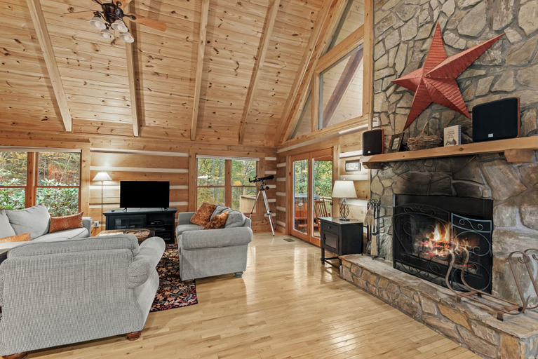 Interior 5, Farallon - Cozy Cabin With hot Tub, Fire Pit, Wood Fireplace, Watauga