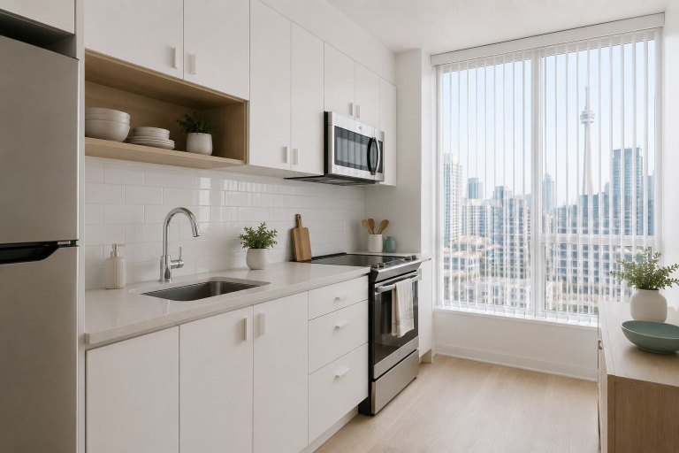 Private kitchen, The J-Line Suites, Toronto