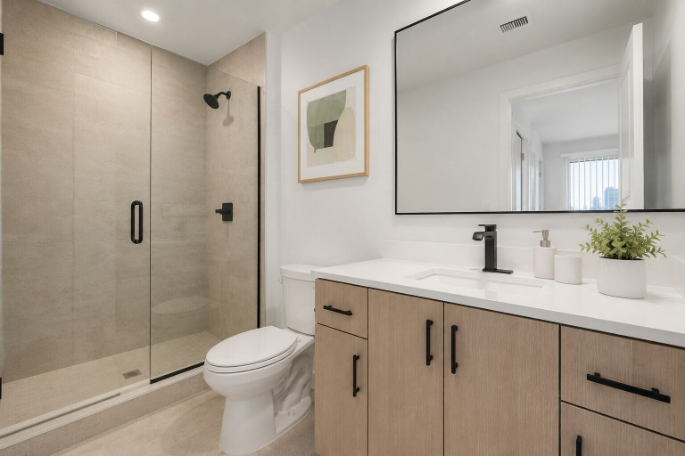 Bathroom, Nova Gerrard Suites, Toronto