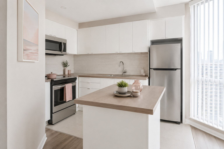 Private kitchen, CityZen Victoria Stay, Toronto