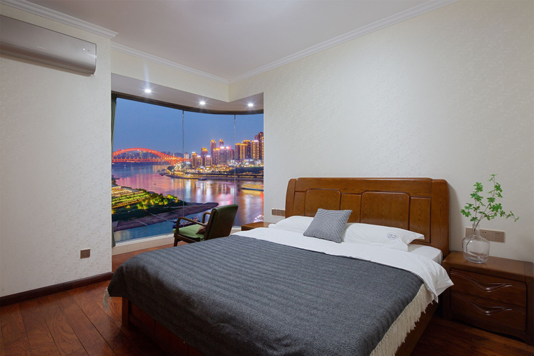 Bedroom 4, Nuanyu Apartment with River View & Drone Show View, Chongqing