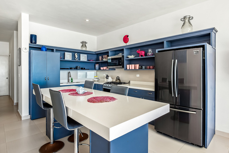Private kitchen 2, Cheerful Dog-friendly Villa With Beach Views, Outdoor Pool, Private Patio, & AC, Tijuana