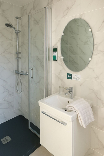 Bathroom 3, Logis Hotel Du Cirque, Aube