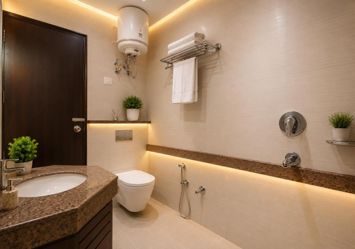 Bathroom, Hotel Dakha International, Delhi