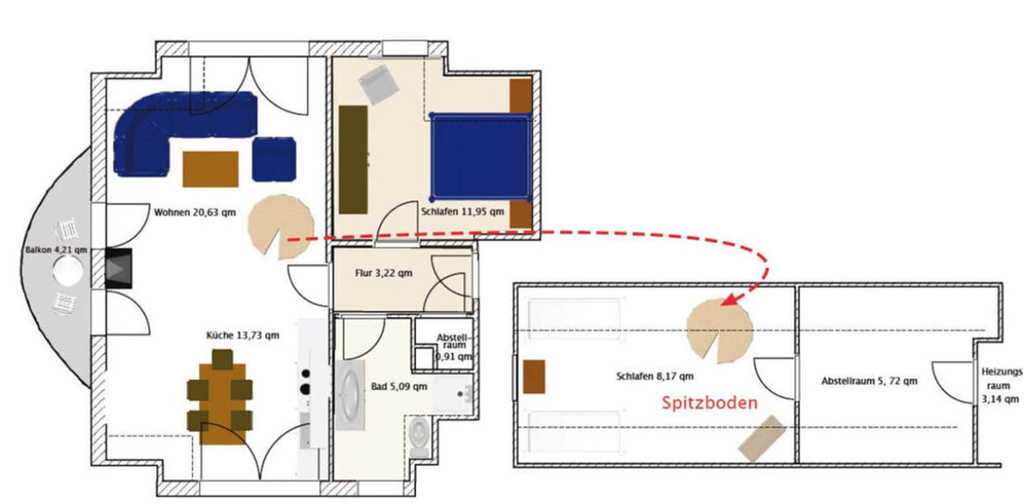 Floor plan, Countryhouse Apartment With a Balcony, Vorpommern-Rügen