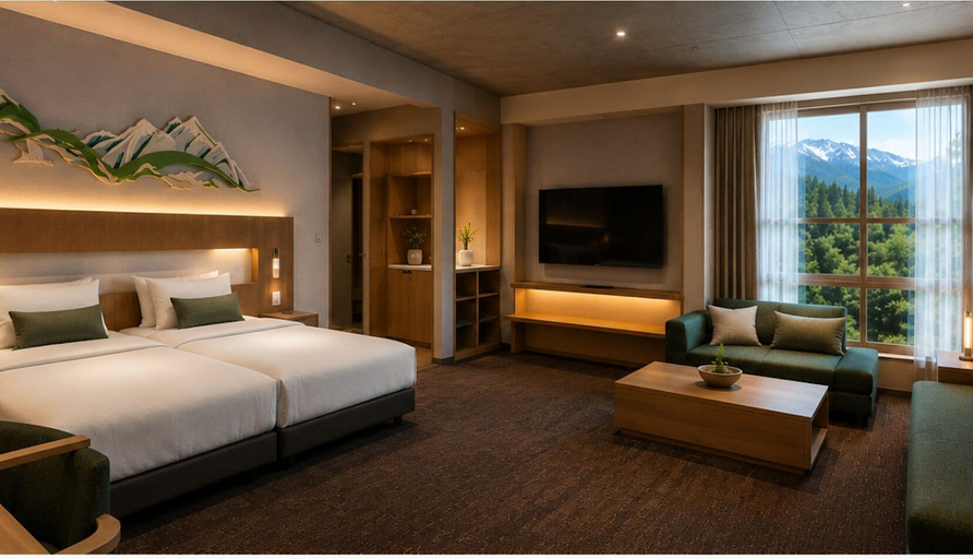 Room 3, Wadano Onsen Hotel, Hakuba