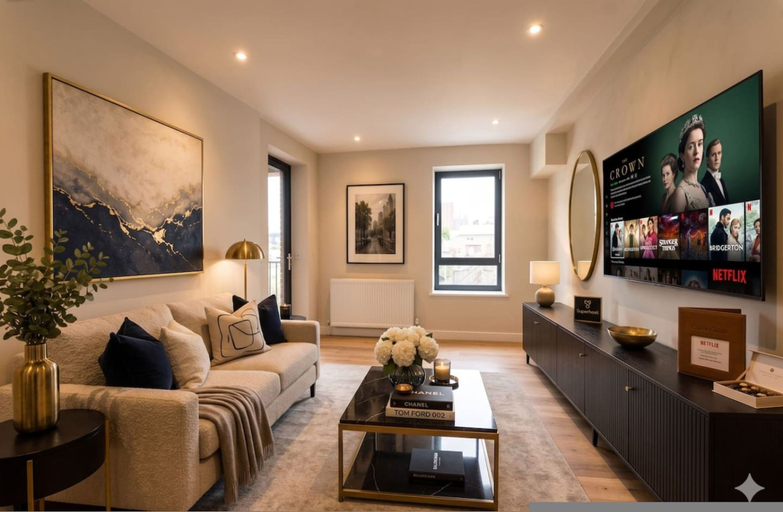 Room 4, Nine Elms Luxury Corporate Serviced Apartment, London