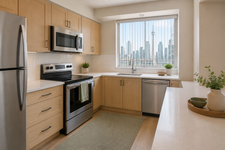 Private kitchen, Prime Oak & Crown Suites, Toronto