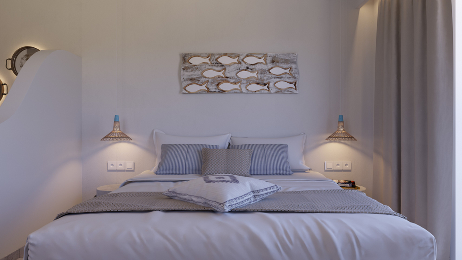 Bedroom 5, 'Lindian Myth' Sea View Studios, South Aegean
